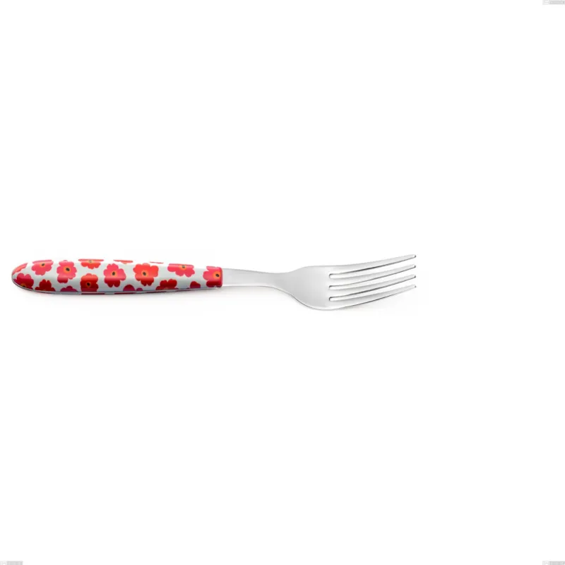 Forchetta tavola Vero poppy, acciaio 18.0 nickel free, manicatura pbt sublimato acciaio lucido, lunghezza 205 mm Eme Posaterie Offerta Speciale