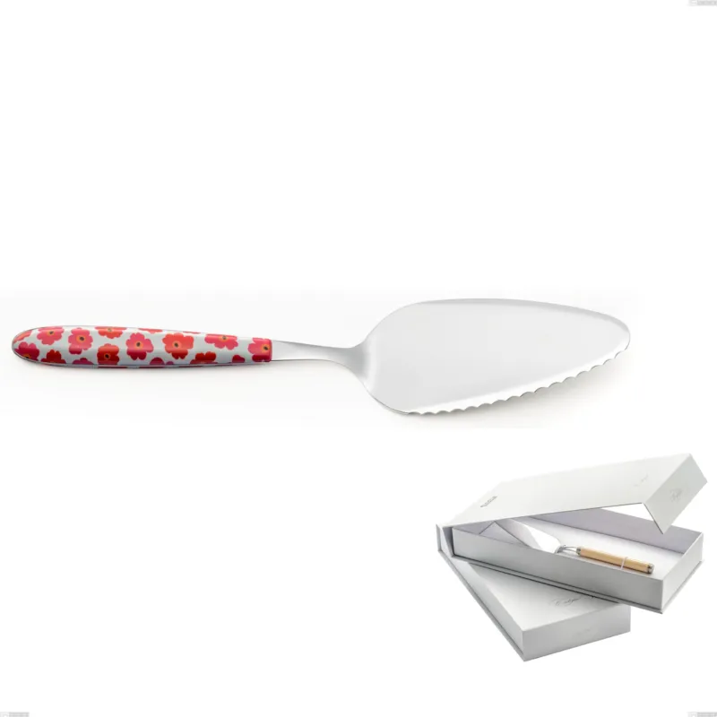 Consegna Rapida Confezione a libro 1 pezzo pala torta Vero poppy, acciaio 18.0 nickel free, manicatura pbt sublimato acciaio lucido Eme Posaterie