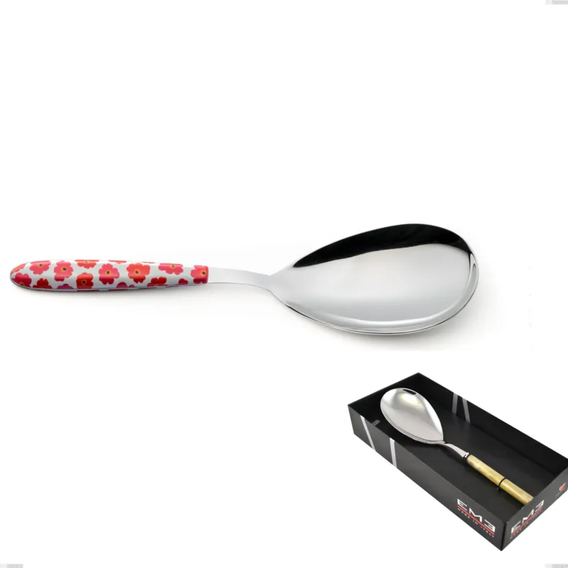 Prezzo Basso Confezione vetrina 1 pezzo pala riso Vero poppy, acciaio 18.0 nickel free, manicatura pbt sublimato acciaio lucido Eme Posaterie