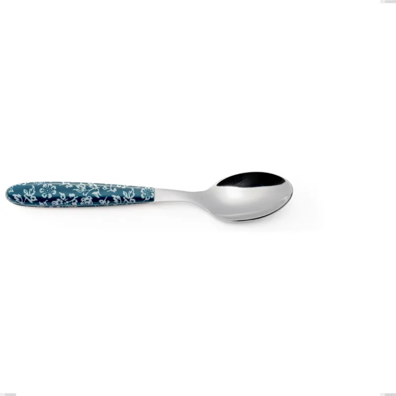 Cucchiaio da tavola, minestra vero flowers, acciaio 18.0 nickel free, manicatura pbt sublimato acciaio lucido, lunghezza 205 mm Eme Posaterie Economico