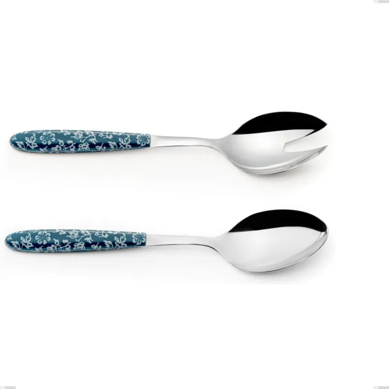 Ordina Subito Coppia insalata vero flowers, acciaio 18.0 nickel free, manicatura pbt sublimato acciaio lucido, lunghezza 250 mm Eme Posaterie