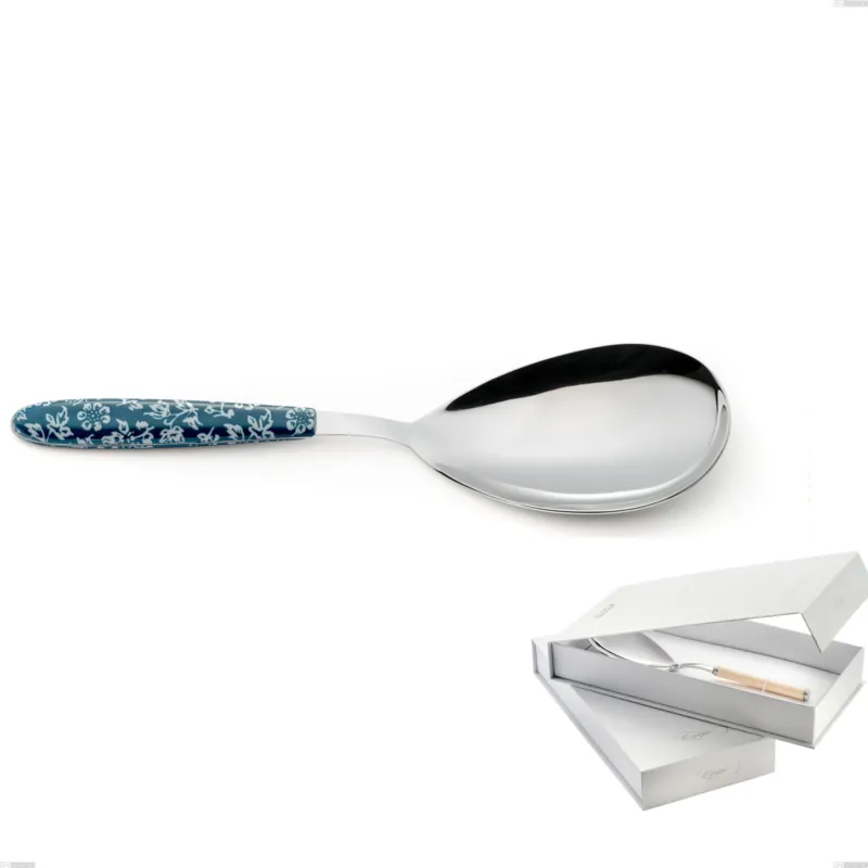 Offerta Del Giorno Confezione a libro 1 pezzo pala riso vero flowers, acciaio 18.0 nickel free, manicatura pbt sublimato acciaio lucido Eme Posaterie