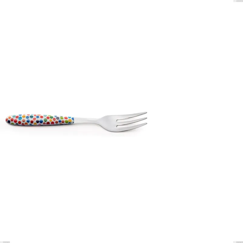 Promo Stagionale Forchetta dolce vero coriandoli, acciaio 18.0 nickel free, manicatura pbt sublimato acciaio lucido, lunghezza 150.00 mm Eme Posaterie