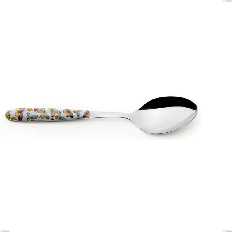 Direttamente Dal Produttore Cucchiaio da servizio vero butterfly, acciaio 18.0 nickel free, manicatura pbt sublimato acciaio lucido, lunghezza 250.00 mm Eme Posaterie