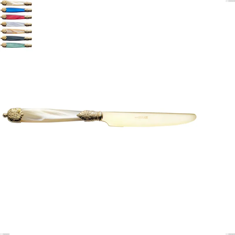 Prezzo Scontato Coltello frutta Mirage Perlato Tin gold, acciaio 18.10 con finitura pvd dorata colorato, manici in metacrilato, lunghezza 213 mm Eme Posaterie avorio perlato 13