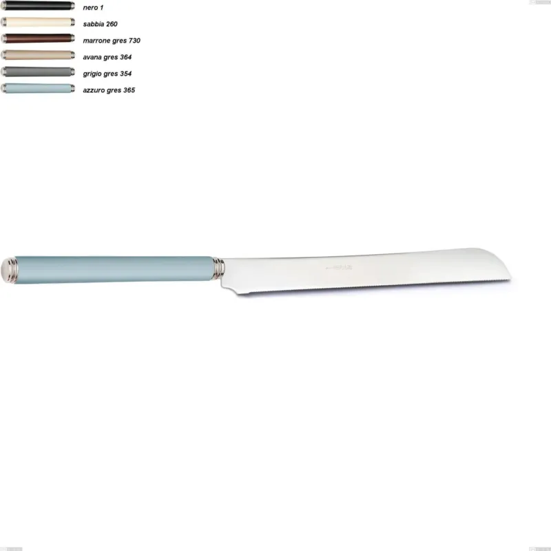 Coltello panettone linea gres, acciaio 18/10 aisi 304 manici in acrilico, lunghezza 298 mm Eme Posaterie grigio gres 354 Must-Have