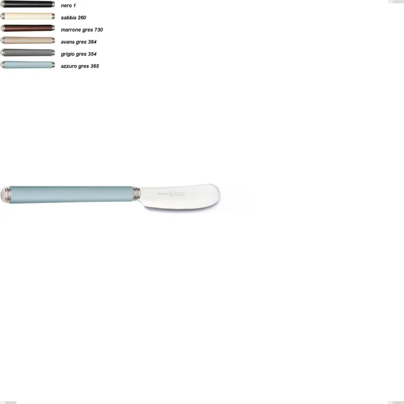 Spalmaburro piccolo linea gres, acciaio 18/10 aisi 304 manici in acrilico, lunghezza 148 mm Eme Posaterie grigio gres 354 Vendita Finale