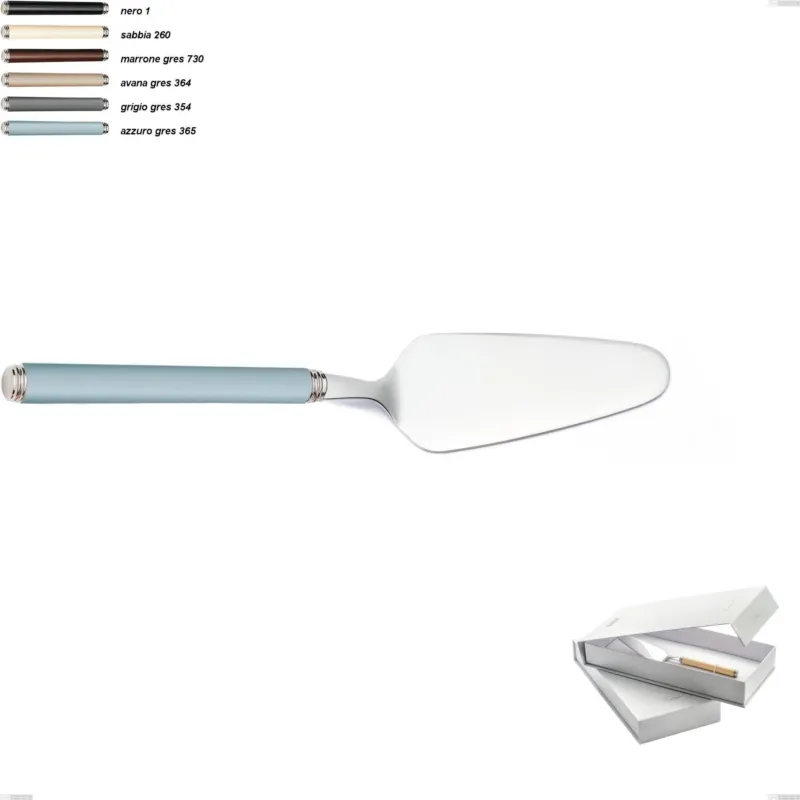 Confezione a libro 1 pezzo pala torta linea gres, acciaio 18/10 aisi 304 manici in acrilico Eme Posaterie grigio gres 354 Ordina Subito