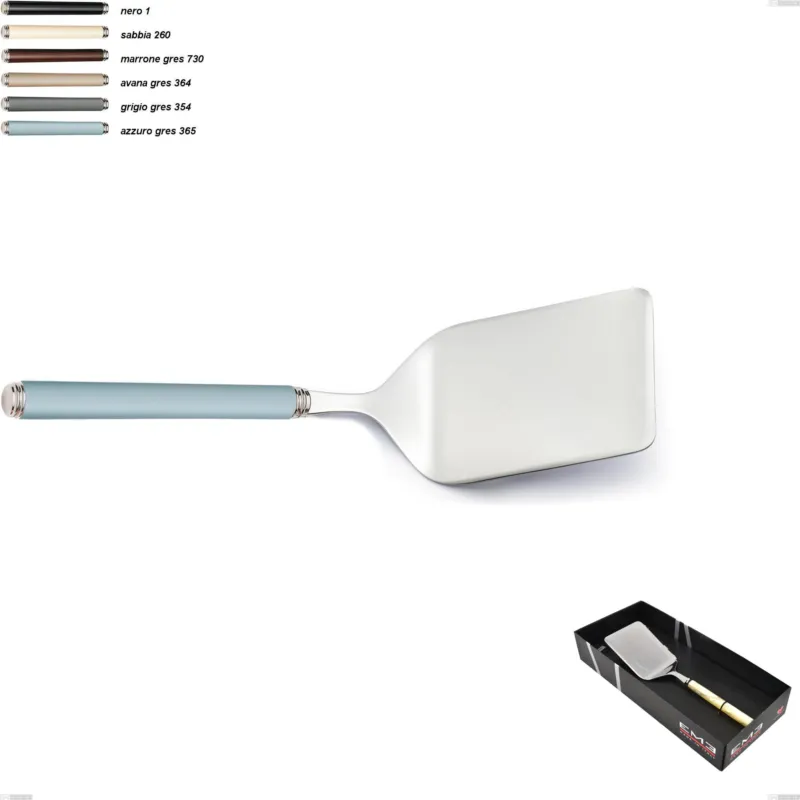 Nuova Collezione Confezione vetrina 1 pezzo pala lasagne linea gres, acciaio 18/10 aisi 304 manici in acrilico Eme Posaterie grigio gres 354