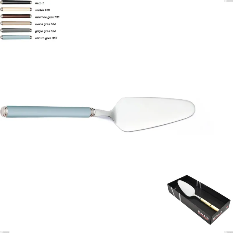 Occasione Confezione vetrina 1 pezzo pala torta linea gres, acciaio 18/10 aisi 304 manici in acrilico Eme Posaterie grigio gres 354
