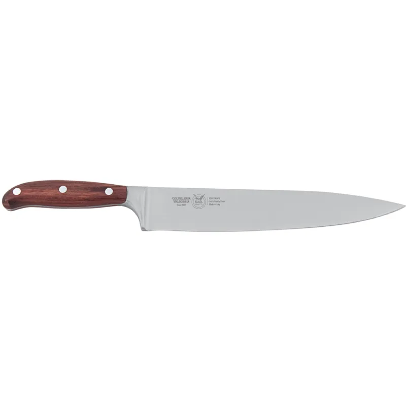 Nuova Collezione Coltello Trinciante lama forgiata i strumento base in cucina per tagliare, n acciaio W.Nr.1.4116 cm 24, manico legno di Frassino , Manico in essenza legno di Frassino Coltelleria Valgobbia