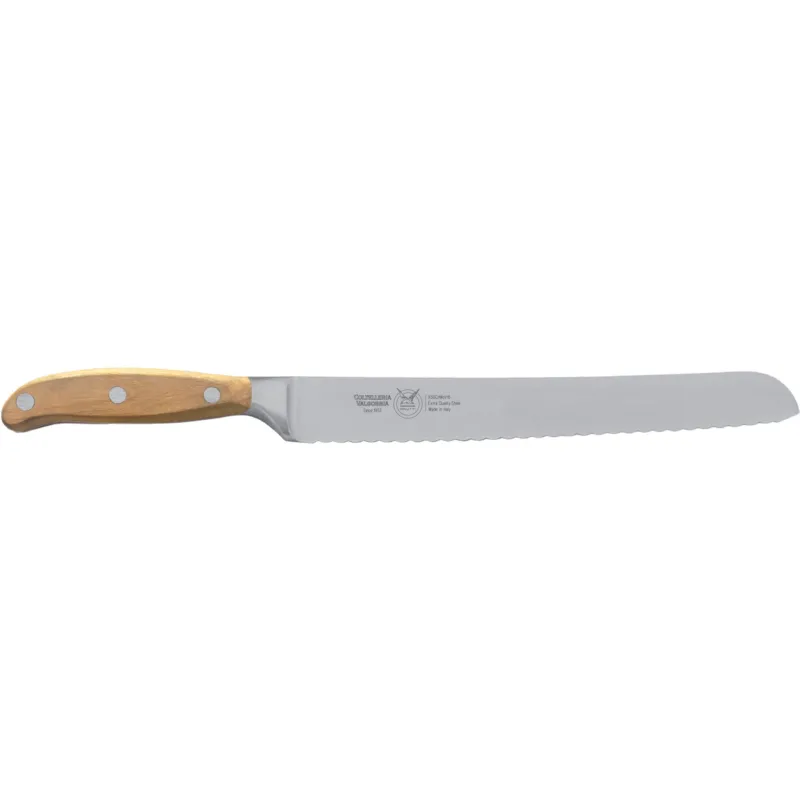 Scelto Dai Clienti Coltello da pane lama forgiata seghettata in acciaio W.Nr.1.4116 cm 32 manico legno di Frassino , Manico in essenza legno di Frassino Coltelleria Valgobbia