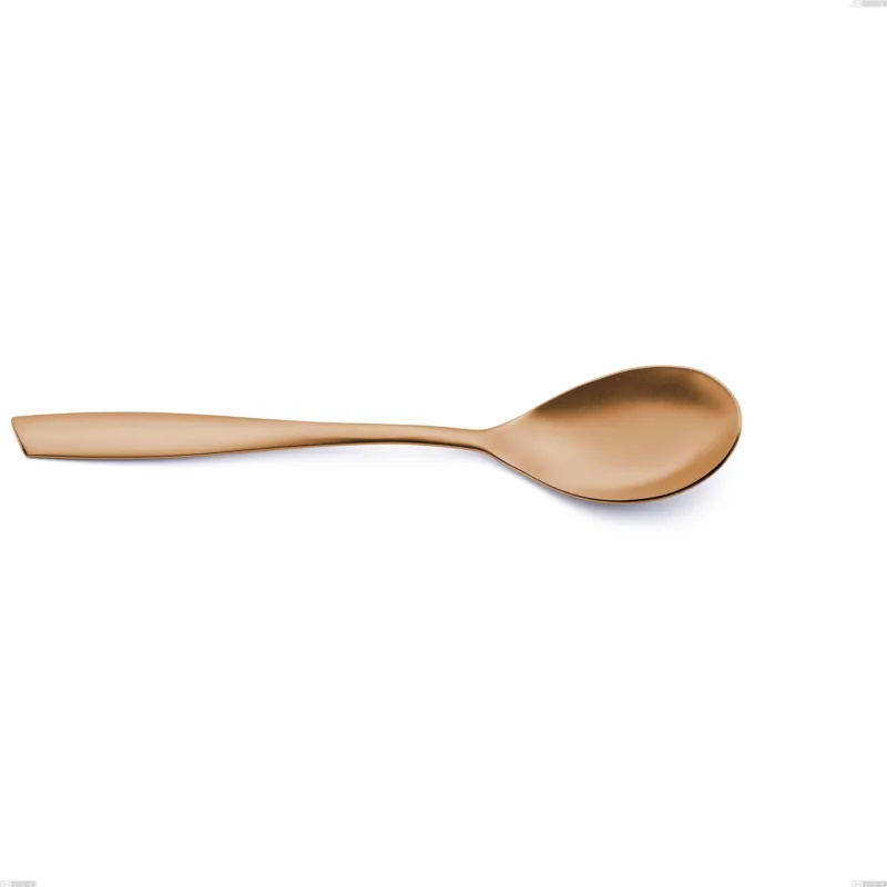 Subito Disponibile Cucchiaio da servizio Eleven rose brunita lucida , Acciaio inox 18-10, AISI 304 Brunito Lucido, spessore 2,5 mm mm, lunghezza 253 mm Eme Posaterie