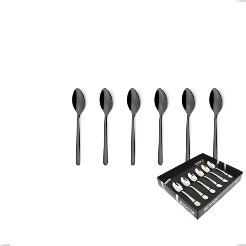 Confezione vetrina 6 pezzi moka Venice Gun Metal, Acciaio Inox 18-10 trattamento pvd canna di fucile, spessore 4 mm Eme Posaterie Ultima Occasione