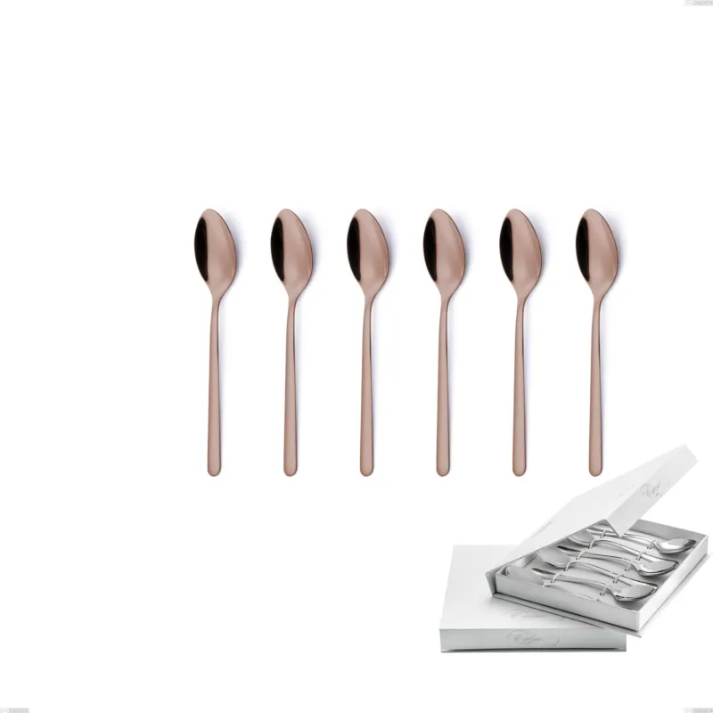 Ordina Subito Confezione a libro 6 pezzi cucchiaini caffè Venice Copper Bronze, Acciaio Inox 18-10 trattamento pvd bronzo, spessore 4 mm Eme Posaterie