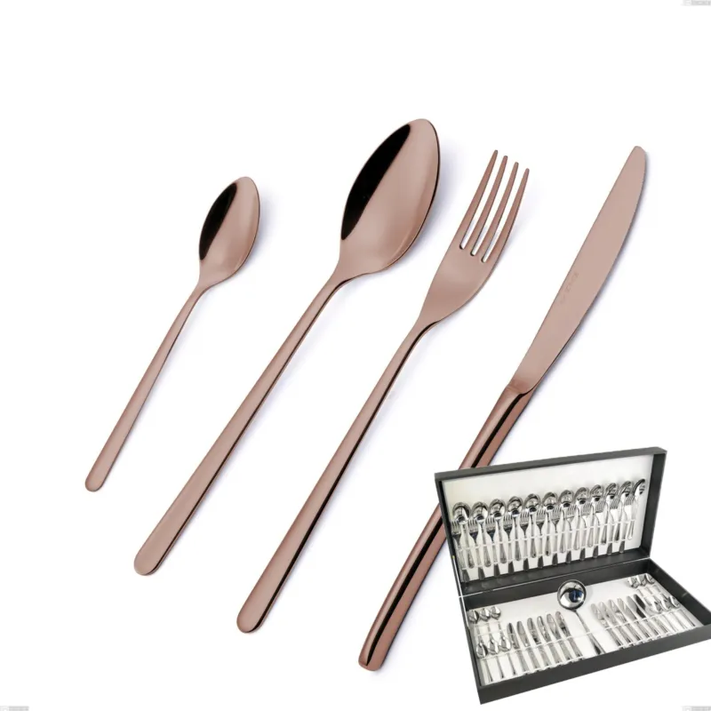 Ultime Pezzi Astuccio 49 pezzi Venice Copper Bronze, Acciaio Inox 18-10 trattamento pvd bronzo, spessore 4 mm Eme Posaterie