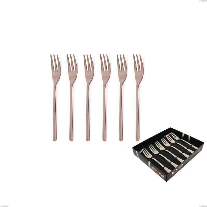 Compra Online Confezione vetrina 6 pezzi forchettine dolce Venice Copper Bronze, Acciaio Inox 18-10 trattamento pvd bronzo, spessore 4 mm Eme Posaterie