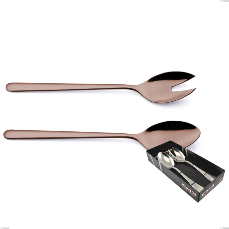 Compra Online Confezione vetrina 2 pezzi insalata Venice Copper Bronze, Acciaio Inox 18-10 trattamento pvd bronzo, spessore 4 mm Eme Posaterie