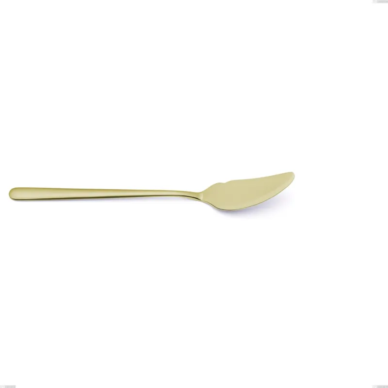 Coltello pesce Venice Tin Gold, Acciaio Inox 18-10 trattamento pvd oro, spessore 4 mm, lunghezza 210 mm Eme Posaterie Non Perdere