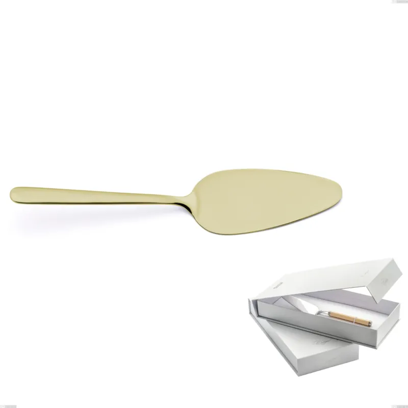 Confezione a libro 1 pezzo pala torta Venice Tin Gold, Acciaio Inox 18-10 trattamento pvd oro, spessore 4 mm Eme Posaterie Nuovo Arrivo