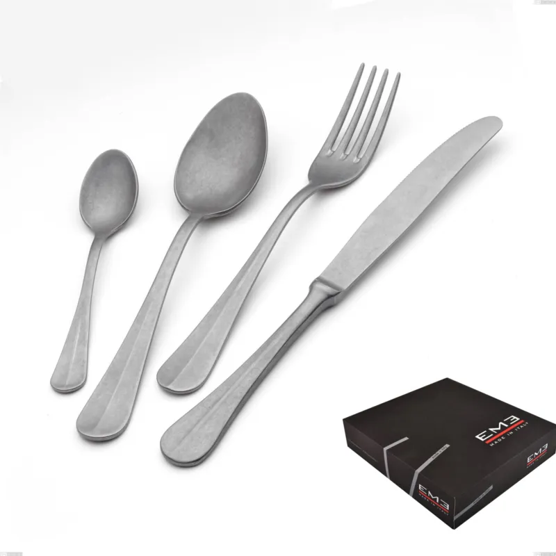 Quantità Limitata Confezione regalo 49 pezzi Royal Retro, Acciaio inox 18-10 finitura vintage, spessore 2.5 mm Eme Posaterie