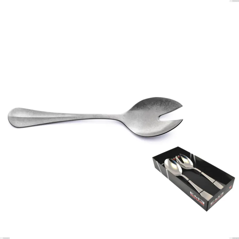 Confezione vetrina 2 pezzi insalata Royal Retro, Acciaio inox 18-10 finitura vintage, spessore 2.5 mm Eme Posaterie Solo Oggi