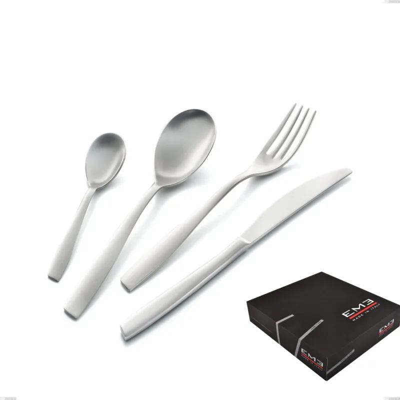 Set di posate 75 pezzi Eleven Sabbiato in confezione regalo, Acciaio 18-10 Sabbiato Eme Posaterie Compra Oggi Stesso