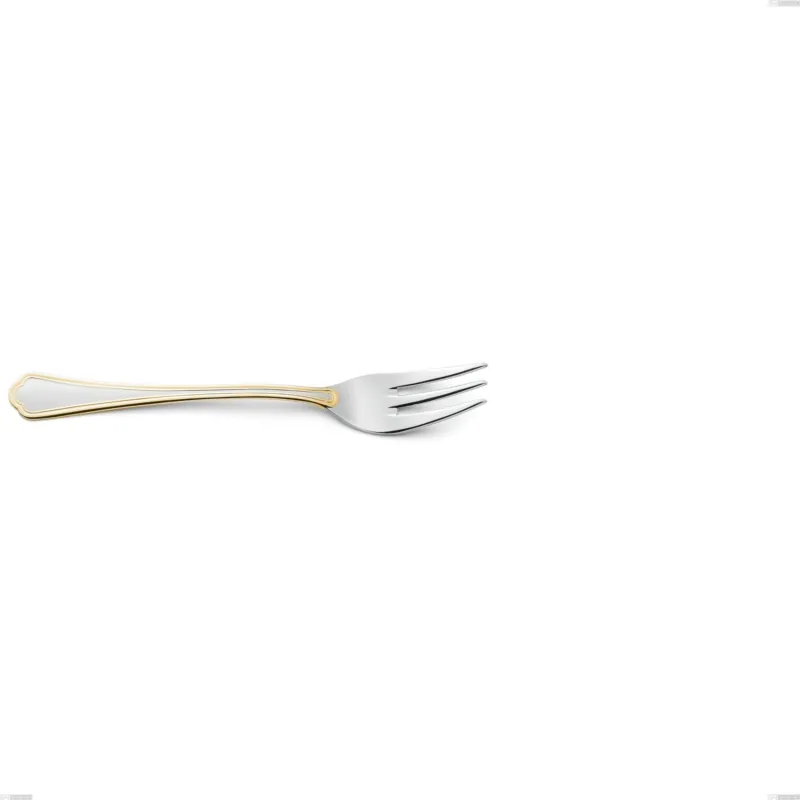 Forchetta dolce Domus Oro, acciaio 18-10, oro 24 carati lucido, spessore 3 mm, lunghezza 152 mm Eme Posaterie Offerta Limitata