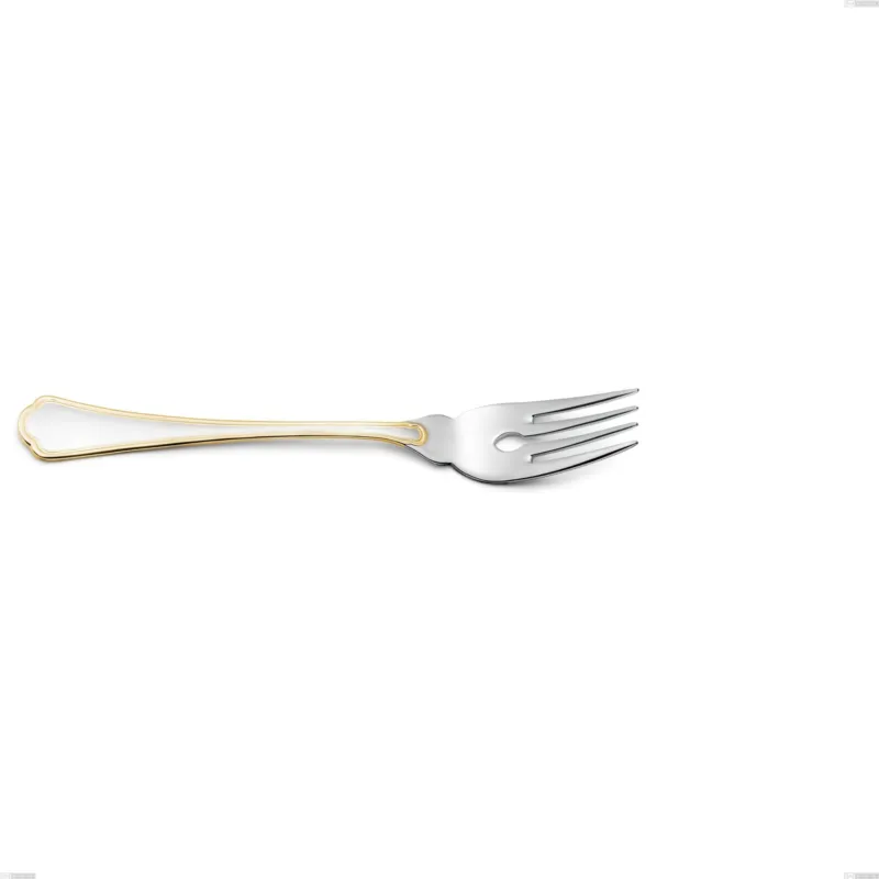 Forchetta pesce Domus Oro, acciaio 18-10, oro 24 carati lucido, spessore 3 mm, lunghezza 193 mm Eme Posaterie Spedizione Espresso