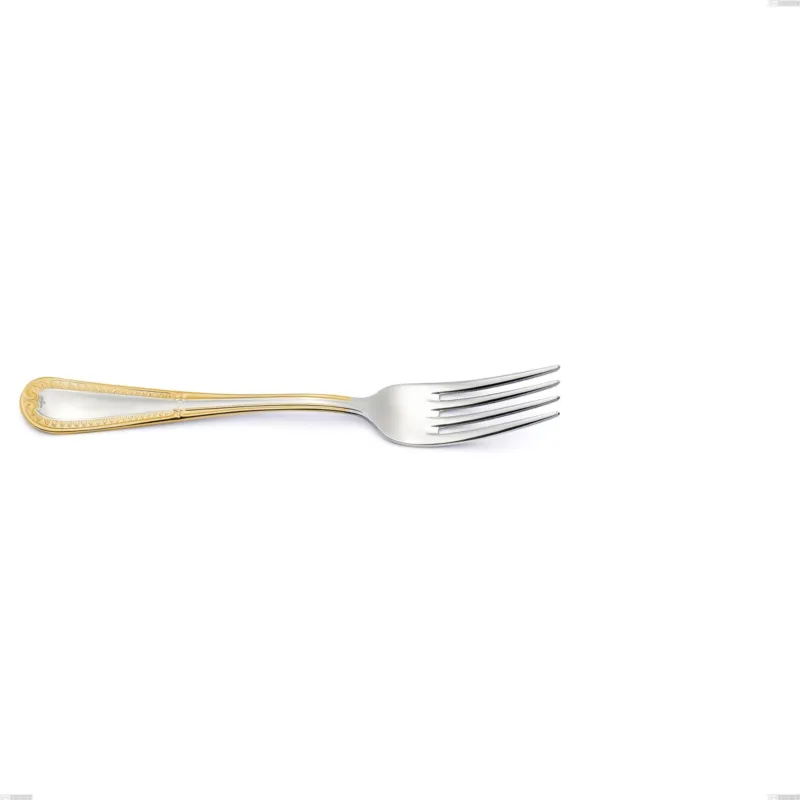Novità Forchetta frutta Firenze oro, acciaio 18-10, oro 24 carati , spessore 2.5 mm, lunghezza 184 mm Eme Posaterie