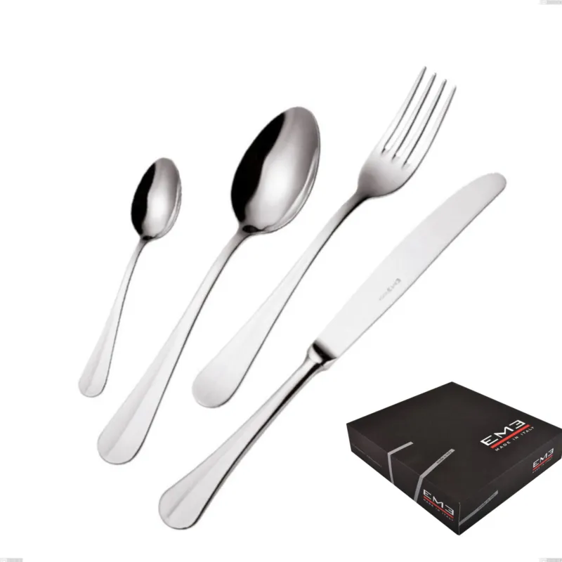 Ultimissimo Modello Set di posate 75 pezzi Royal in confezione regalo, acciaio 18-10 lucido, spessore 2.5 mm Eme Posaterie