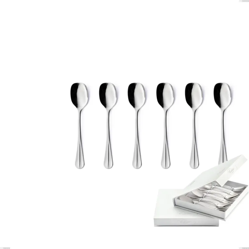 Bestseller Confezione a libro 6 pezzi cucchiaini gelato Royal, acciaio 18-10 lucido, spessore 2.5 mm Eme Posaterie