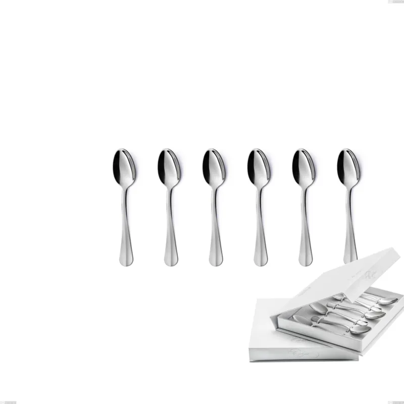 Confezione a libro 6 pezzi cucchiaino moka Royal, acciaio 18-10 lucido, spessore 2.5 mm Eme Posaterie Prezzo Basso