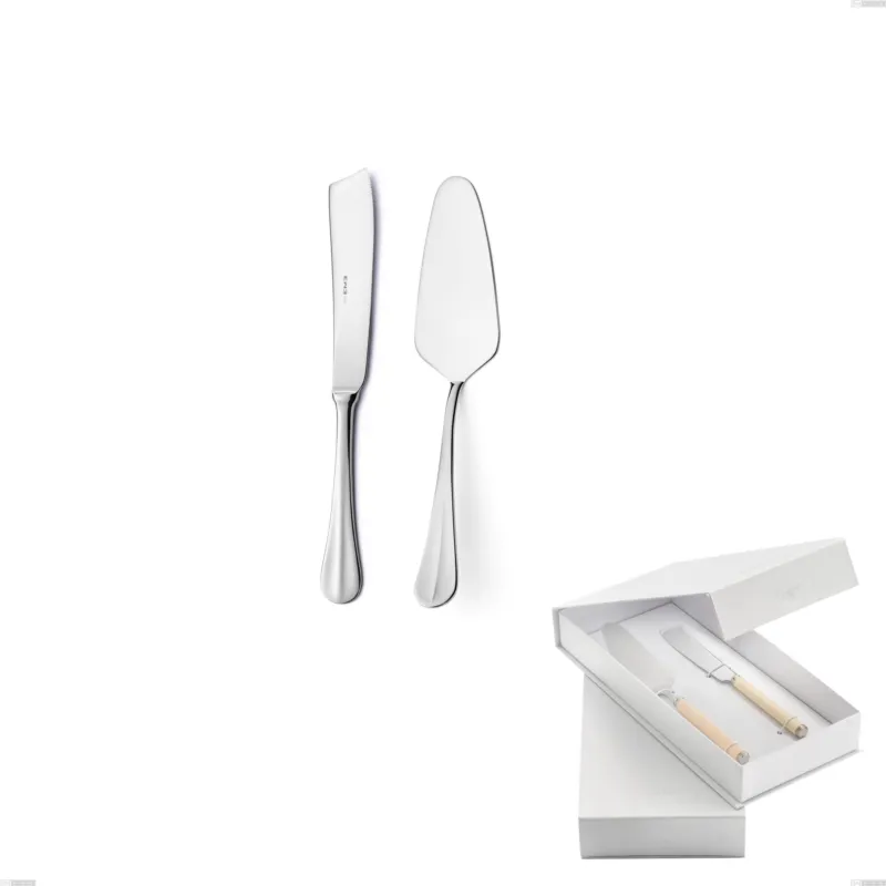Confezione a libro 2 pezzi,paletta più coltello dolce da servizio Royal, acciaio 18-10 lucido, spessore 2.5 mm Eme Posaterie Prezzo Conveniente