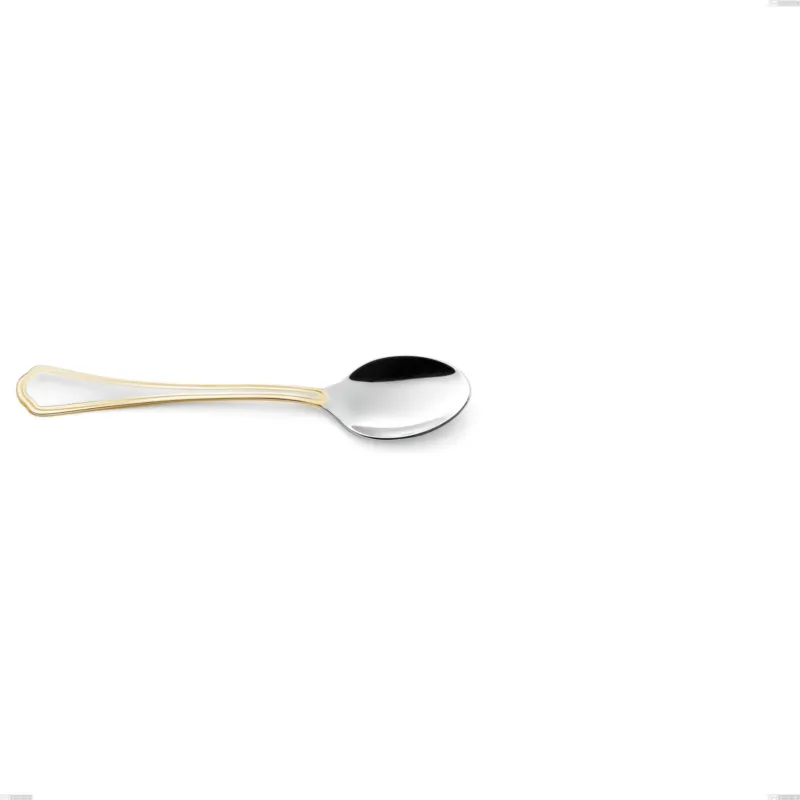 Cucchiaino caffè Domus Oro, acciaio 18-10, oro 24 carati lucido, spessore 3 mm, lunghezza 142 mm Eme Posaterie Super Prezzo
