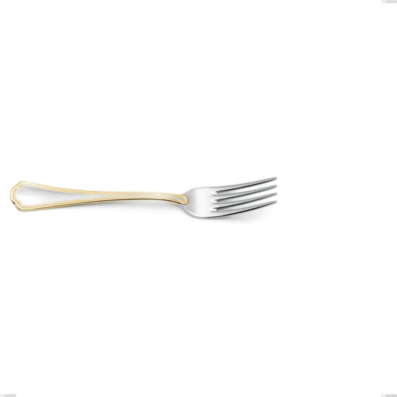 Forchetta frutta Domus Oro, acciaio 18-10, oro 24 carati lucido, spessore 3 mm, lunghezza 182 mm Eme Posaterie Consegna Rapida
