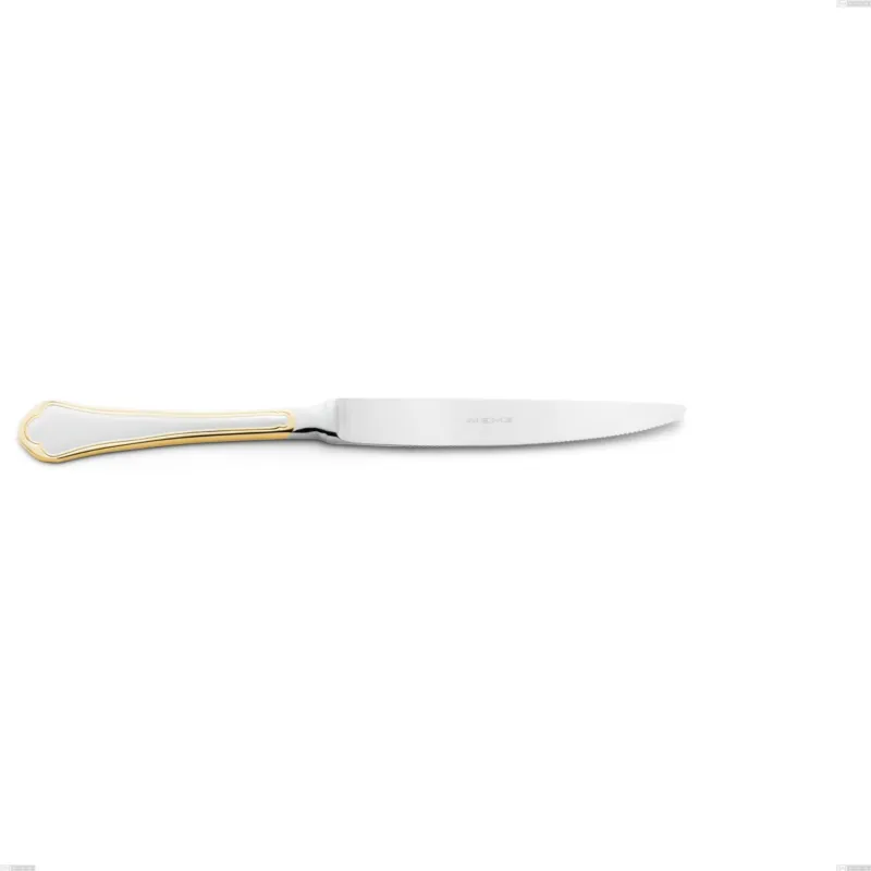 Coltello bistecca Domus Oro, acciaio 18-10, oro 24 carati lucido, spessore 3 mm, lunghezza 225 mm Eme Posaterie Compra Adesso