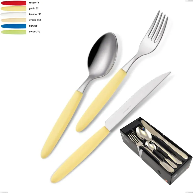 Miglior Prezzo Confezione salvaspazio 24 pezzi Light, acciaio 18.c Eme Posaterie bianco 190