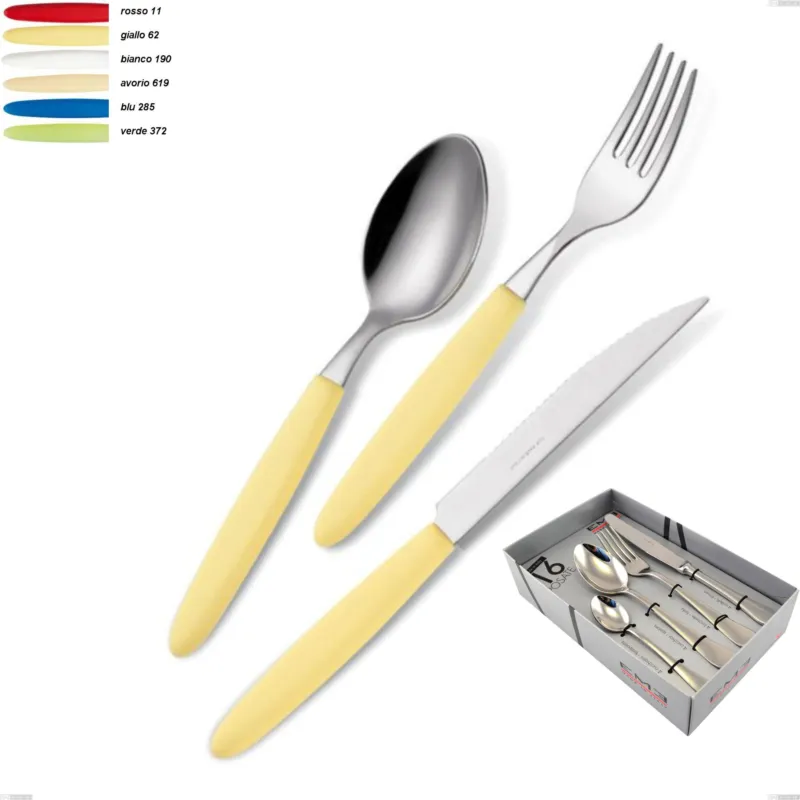Compra Online Confezione vetrina 16 pezzi Light, acciaio 18.c Eme Posaterie bianco 190
