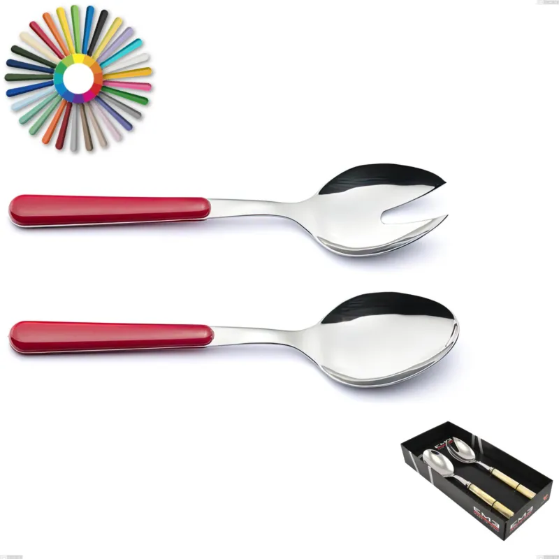 Confezione vetrina 2 pezzi insalata Brio, Acciaio inox 18.c (AISI 430), manici in abs Eme Posaterie rosa 66 Acquista Ora