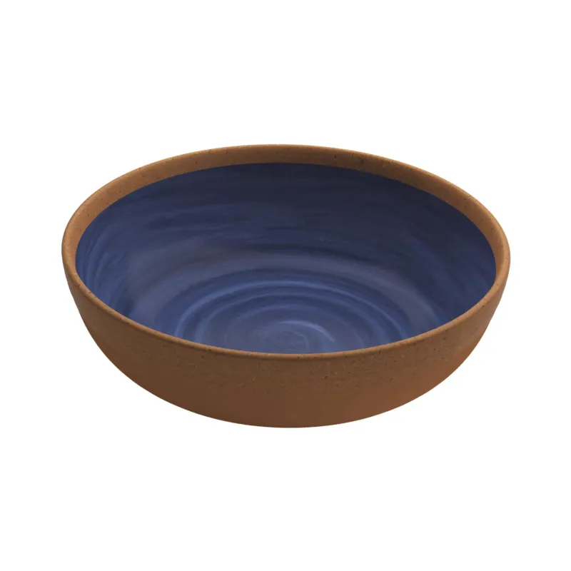 Compra Oggi Stesso Piatto fondo in melamina set 2 pezzi NATURAL Touch-MeL diametro Ø 20,4xh5,5 cm certificato per l‘uso alimentare blu Touch-Mel