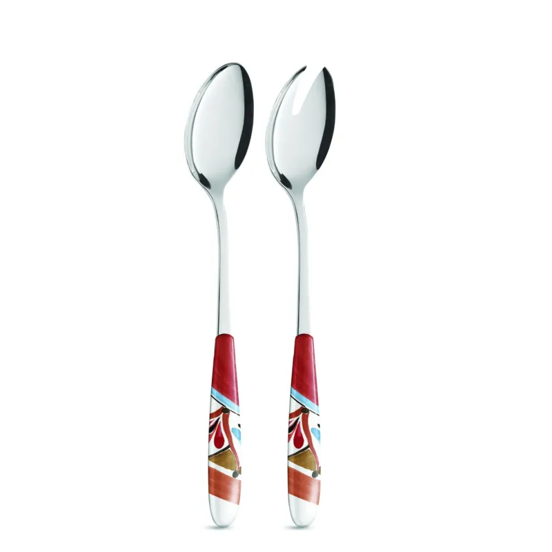 Coppia insalata madrid, inox 18/c (aisi430), manico in nylon adatto alla lavastoviglie Touch-Mel Consegna Rapida