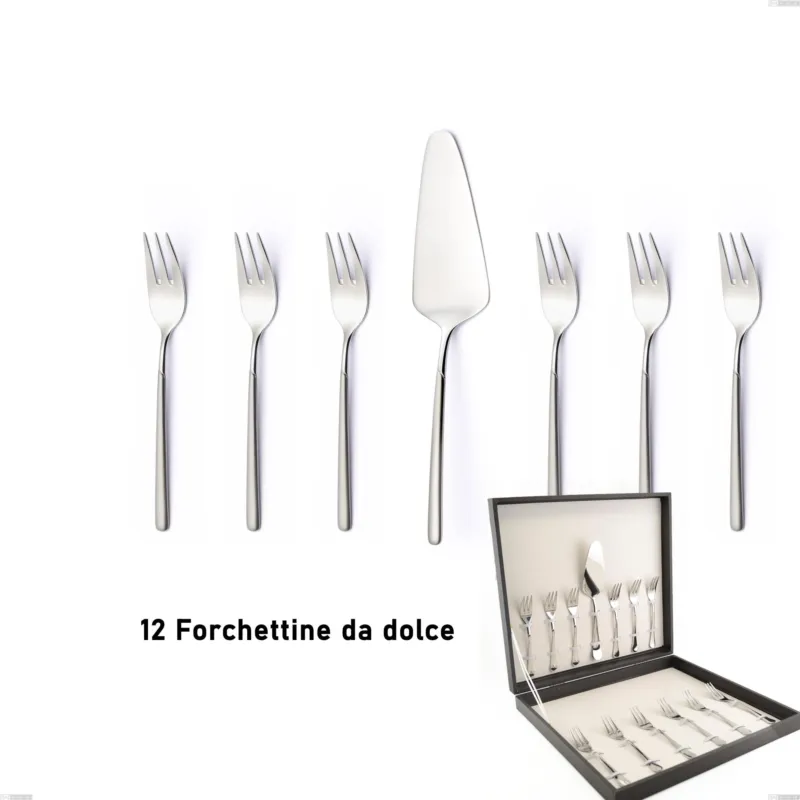Astuccio 13 pezzi dolce Celtika sabbiato, Inox 18.10 (AISI304), spessore 5.00 Eme Posaterie Economico