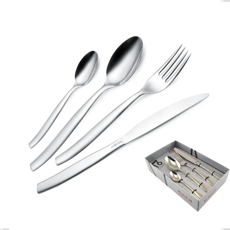 Confezione vetrina 16 pezzi con 4 coltelli bistecca Shark, Acciaio inox 18/C (AISI430), spessore 2.00 mm Eme Posaterie Ultime Pezzi