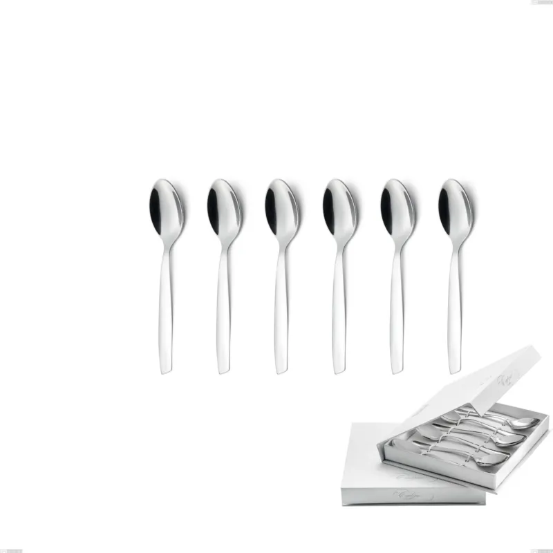 Confezione a libro 6 pezzi cucchiaini caffè Shark, Acciaio inox 18/C (AISI430), spessore 2.00 mm Eme Posaterie Compra Adesso