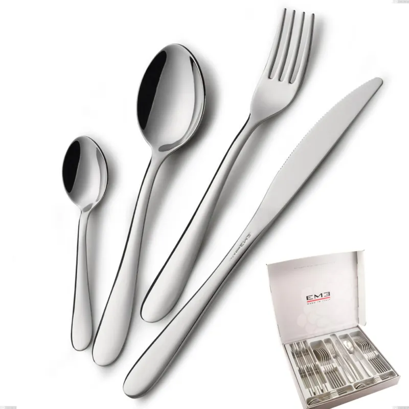 Prezzo Scontato Cofanetto 24 pezzi Segno, Acciaio inox 18/10 (AISI304), spessore 1.8 mm Eme Posaterie