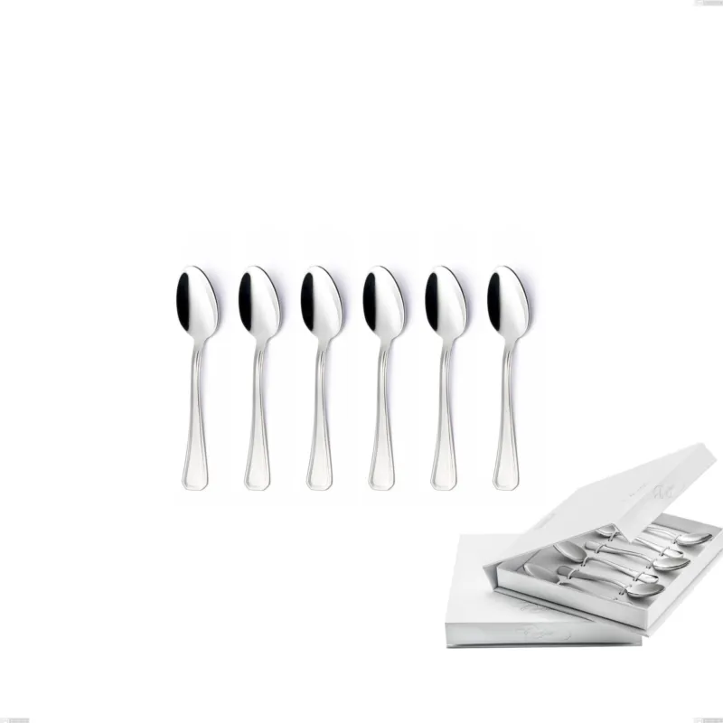 Promo Stagionale Confezione a libro 6 pezzi cucchiaino moka Savoia, Acciaio inox 18.10 (AISI304), spessore 2.5 mm Eme Posaterie