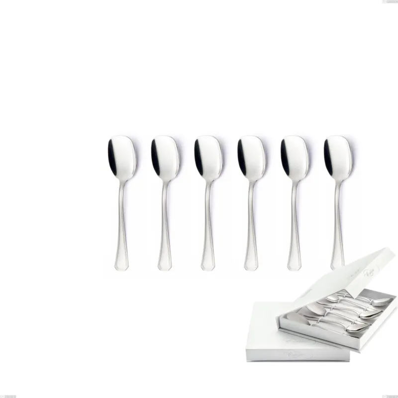 Confezione a libro 6 pezzi cucchiaini gelato Savoia, Acciaio inox 18.10 (AISI304), spessore 2.5 mm Eme Posaterie A Buon Prezzo