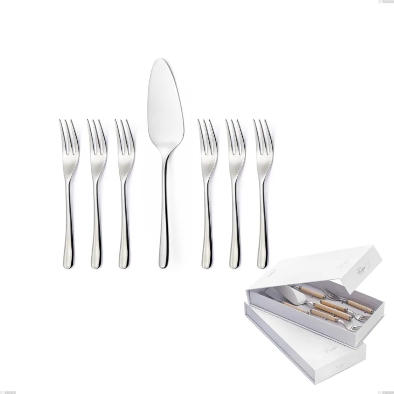 Acquista Ora Confezione a libro 7 pezzi, forchettine più paletta dolce Opera, Acciaio inox 18/10 (AISI304), spessore 5.00 mm Eme Posaterie