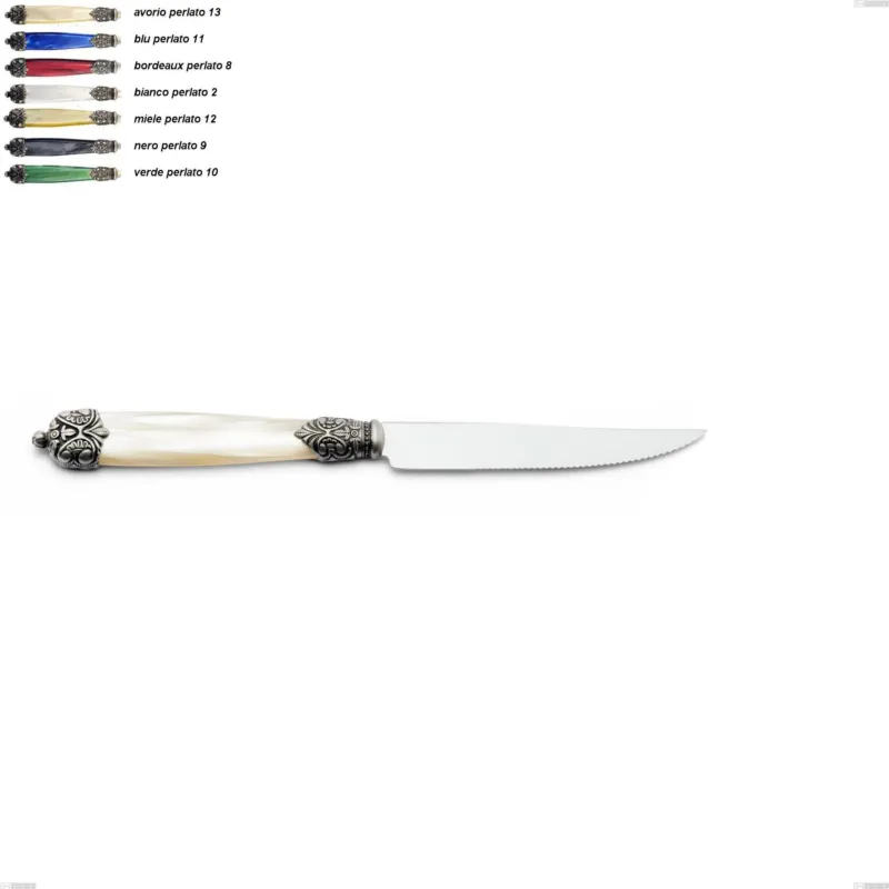 Reso Gratuito Coltello bistecca Mirage, Acciaio inox 18.10 (AISI 304) Eme Posaterie avorio perlato 13